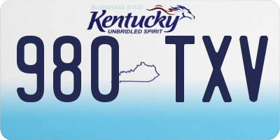 KY license plate 980TXV