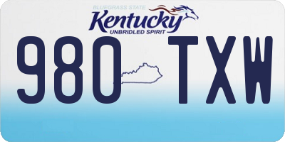 KY license plate 980TXW