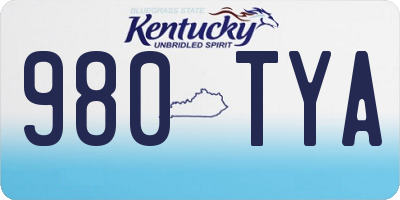 KY license plate 980TYA