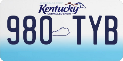 KY license plate 980TYB