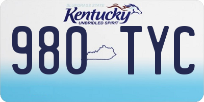 KY license plate 980TYC