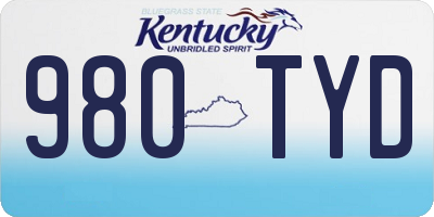 KY license plate 980TYD