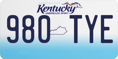 KY license plate 980TYE