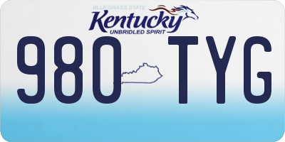 KY license plate 980TYG