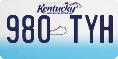 KY license plate 980TYH