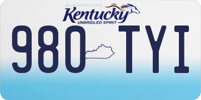 KY license plate 980TYI
