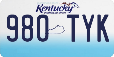 KY license plate 980TYK