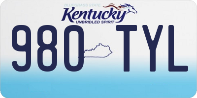 KY license plate 980TYL