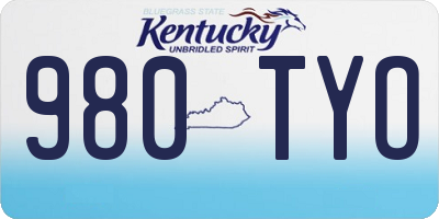 KY license plate 980TYO