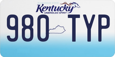KY license plate 980TYP