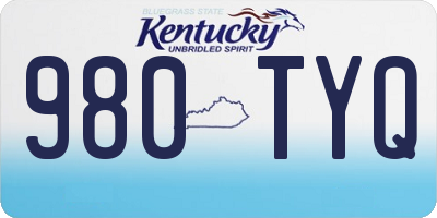 KY license plate 980TYQ