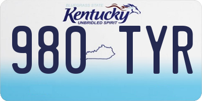 KY license plate 980TYR