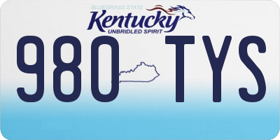 KY license plate 980TYS
