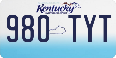 KY license plate 980TYT