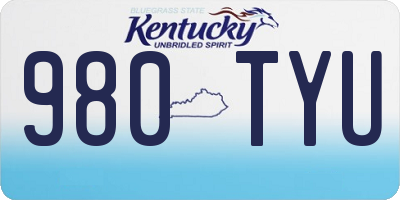 KY license plate 980TYU