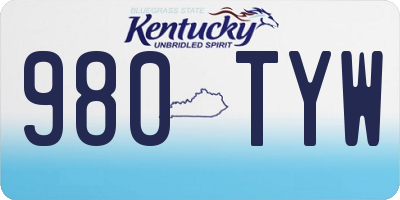 KY license plate 980TYW