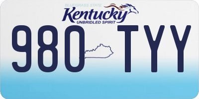 KY license plate 980TYY