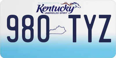 KY license plate 980TYZ