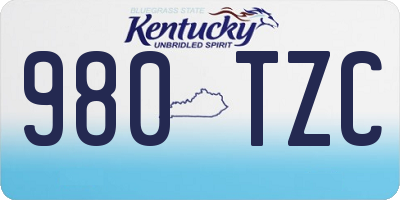 KY license plate 980TZC