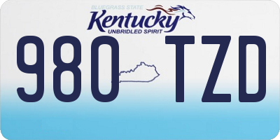 KY license plate 980TZD