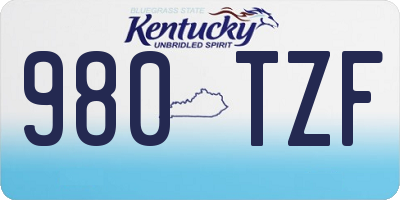 KY license plate 980TZF