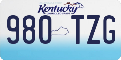KY license plate 980TZG