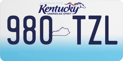 KY license plate 980TZL