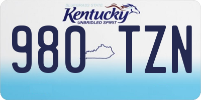 KY license plate 980TZN