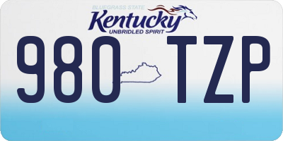 KY license plate 980TZP