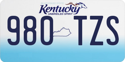 KY license plate 980TZS