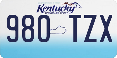 KY license plate 980TZX