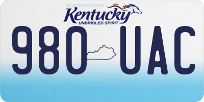 KY license plate 980UAC