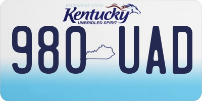 KY license plate 980UAD