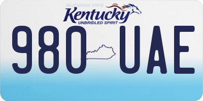 KY license plate 980UAE