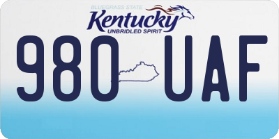 KY license plate 980UAF