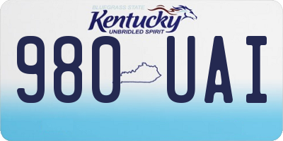 KY license plate 980UAI