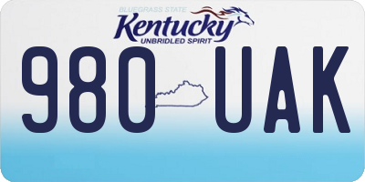 KY license plate 980UAK