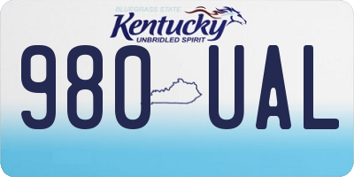 KY license plate 980UAL