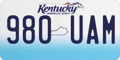 KY license plate 980UAM