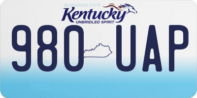 KY license plate 980UAP