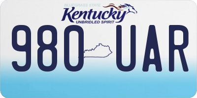 KY license plate 980UAR
