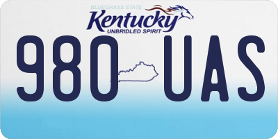 KY license plate 980UAS