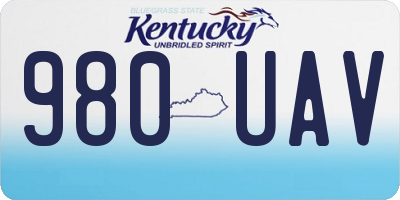 KY license plate 980UAV
