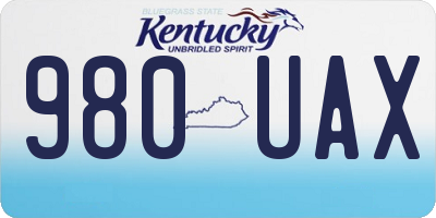 KY license plate 980UAX