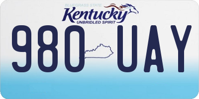 KY license plate 980UAY