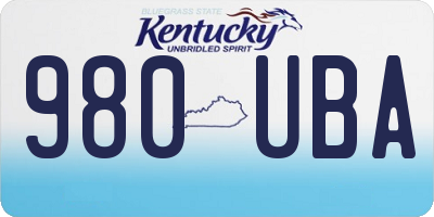 KY license plate 980UBA
