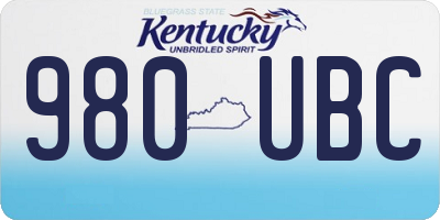 KY license plate 980UBC