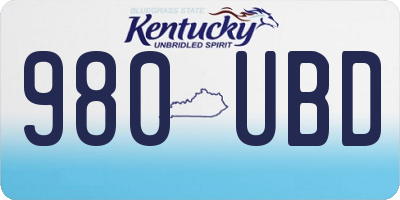 KY license plate 980UBD