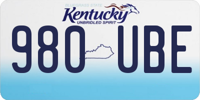 KY license plate 980UBE