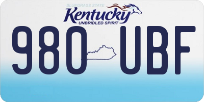 KY license plate 980UBF